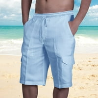 Muške hlače čišćenje muške ljetne modne modne elastične pune boje labave ležerne prilike pet hlača popusta
