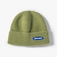 Žene Beanie - zimski kape za unise vunene ušima toplo vunene hatdome Prirubnica pletena šešir zelena