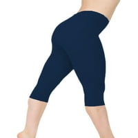 Prednjeg swalk Work Work Yoga Capris gamaše pune boje casual pantalone elastični struk Capris hlače