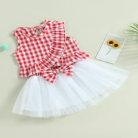Mubineo Baby Girls Ljetne odjeće, plaćeni ruff tenk za ispis bez rukava + Thutut Set suknje