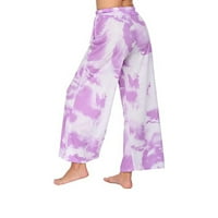 Levmjia Clearance hlačeVomene casual tie-dye Prints Udobne padžame široke pantalone za noge duge joge