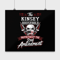 Prezime Kinsey Poster - Domaćinstvo zaštićeno 2. drugom Amandmanom - Personalizirani ljubitelji pištolja