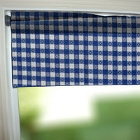 Pamučni prozor za prozor Checkered Ispis 58 široka konoba ček plava