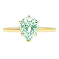 2.0ct kruška rezana zelena simulirana dijamanta 18k žuta zlatna godišnjica za angažman prsten veličine