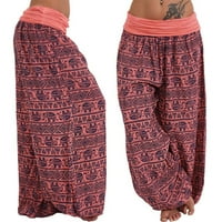 IOPQO Cargo Hlače Žene Ženske tiskane širine širine labave nogu hlače Žene casual pantalone za žene