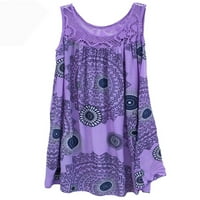 Rejlun Ladies Sundress Swing T majica Haljina Majica Kratke mini haljine Basic Casual Holiday Purple
