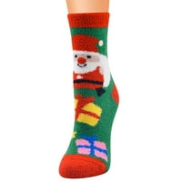 Aoochasliy Božićne čarape Božićni pokloni Čarape Žene Coral Fleece Socks Print Neki listići guste čarape