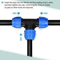 Uxcell PE cijevi za spajanje za zaključavanje za zaključavanje za cijevi plave boje