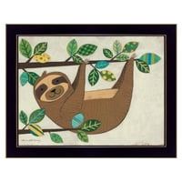 Viseći Sloth I by Bernadette Deming, spreman za objesiti uokvireni otisak, crni okvir