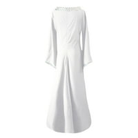 Haljine renesansne haljine za žene Gotička haljina haljina Vintage čipka up haljina bijela-b xx-velika