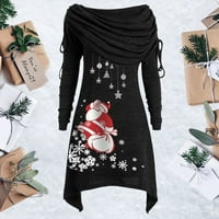 Leylayray Ženska haljina Ženska božićna haljina, remen za prazanje Božićna haljina, snježna pahuljica
