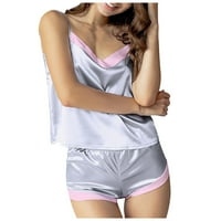 Knosfeške satene Cami Dvije pidžame za žene Sleep odjeća V izrez PJS XL
