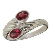 Britanci napravio 9k bijeli zlatni prirodni ružičasti turmalinski ženski prsten - Veličine opcije -