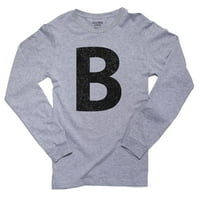 Monogram - B - pismo u sivoj majici s dugim rukavima od crne muške