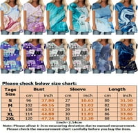 Beiwei Women Fashion Sažetak Print Pulover V ret Bohemian Tee Dame kratki rukav za odmor Majica