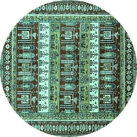 Ahgly Company u zatvorenom okruglom apstraktnoj tirkizno plavo modernim prostirkama, 8 'kruga
