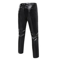 B91XZ muški znoj pantalone Mens SIM Fitting sjajne kožne pantaloneTrendy Solid Boja performanse odjeće