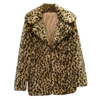 Ženska visoka jakna Ležerna odjeća Leopard Tople zimske žene Pulover TOP Jumper Ispis Dame Ženski kaput