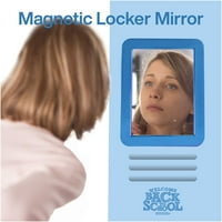Cvjetno ljepljivo lagano magnetsko ogledalo 5 7 za šminkanje u kupaonici ili teretani - bijela i mornarica