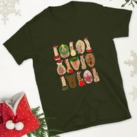 Božićni grafički ispis Dukseri za žene Santa Claus Elk tiskani bluze labave košulje Božićni kratki rukav