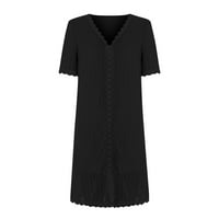 Finelylove sundrese za ženu Ležerne haljine V-izrez Maxi Black