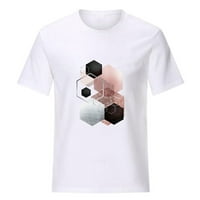 Fancy Geometric bluza vrhovi grafički tees casual labavo sa slobodne tuničke majice kratkih rukava za