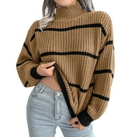 Rovga ženski džemperi zimski ženski preveliki džemper s dugim rukavima, casual turtleneck bode Split