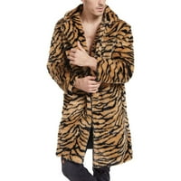 Muška modna kaput s velikim duljinama velikim i visokim leopardom dugme za dugi rukav s rukavskim ovratnikom