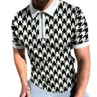 Corashan grafički majica Muške patentne majice Classic Pulover TOP SLIM SPLATLEED HOYENDSTOOTH Print