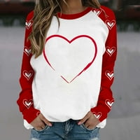 Džemper za rame za Valentinovo Riforla ženka tiskana džemper za posade duks s kapuljačom, dukserica