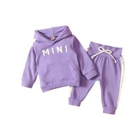 Musuos Baby Sportski odijelo Džemper sa kapuljačom + pantalone Elastični struk sa džepom Mini pismom