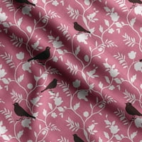 Soimoi Bird sa lišćem tiskanim, poli platnene tkanine, dekor šivaće tkanine uz dvorište široko, dekorativna