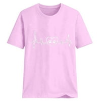 Popustne za-dnevne majice za žene Žene Comfy Trendy bluza Valentine Grafički print Tops Crewneck Pulover
