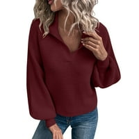 Ženska pulover Dukseri Žena Moda V izrez Dugi rukav Plint pulover džemper s rukavima