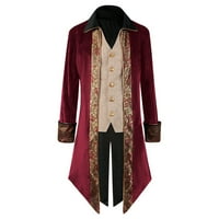 Muški gotički kaput Steampunk srednjovjekovni uniformni kaput rever ispisani kaput