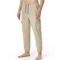 Leesechin muške hlače, modni čvrsti povremeni elastični struk multi-džepne pantalone Sport hlače