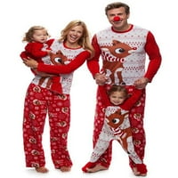 Amart Božićna porodica podudaranje pidžama set jelena ispisana odrasla djeca za spavanje odraslih