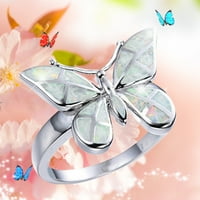 Miyuaadkai prstenovi retro boja leptir oblik cirkonskih prstena za žene modni trend puni leptir prsten