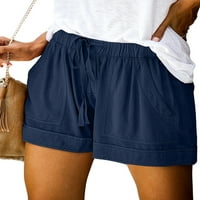 Colisha Women Mini pantalone Čvrste boje kratke hlače Visoka struka kratke hlače Labavi fit svakodnevno