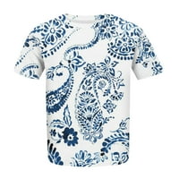 DNDKilg majice kratkih rukava za žene Trendi Crew Crt CATHERTS Ljetni tunični vrhovi za gamaše Paisley