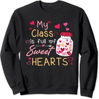 Moj razred je pun slatkiša učitelja Valentines Funny Duksert Crni medij