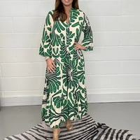haljine apsuyy za žene Ležerne prilike s dugim haljinama Ljeto V-izrez s dugim haljinama zelene veličine