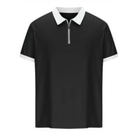 Polo majica s kratkim rukavima Zipper V Slim Fit Atletic Casual majica Henley Majica Modni golf vrhovi