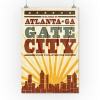 Atlanta, Gruzija, Skyline i Screep Stil zaslona za sunčanje