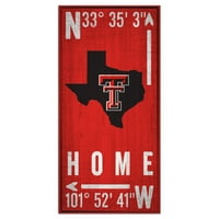 Texas Tech Red Raiders 6 '' 12 '' Timski koordinatni znak