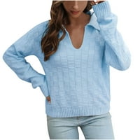 Ženski dizajnerski džemper Ženska labava jesen i zimski džemper dugih rukava topli dressy Fall džemperi