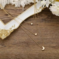 Zaključaj Vintage Moon Ženski lanac Ljubav Zlatna ogrlica Nakit Ogrlice Privjesci