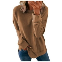 Edvintorg Fall ženske dukseve pulover odobrenje modne čvrste boje s dugim rukavima Crewneck Duksevi