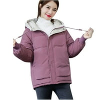 SNGXGN ženski kaputići lagani kaput topla kratka jakna dugačka zima zimski kaputi za žene, crvena, veličina