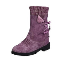 Jsaierl Womenske modne cipele Retro zapadne čizme Ležerne prilike za toplu nisku petu
